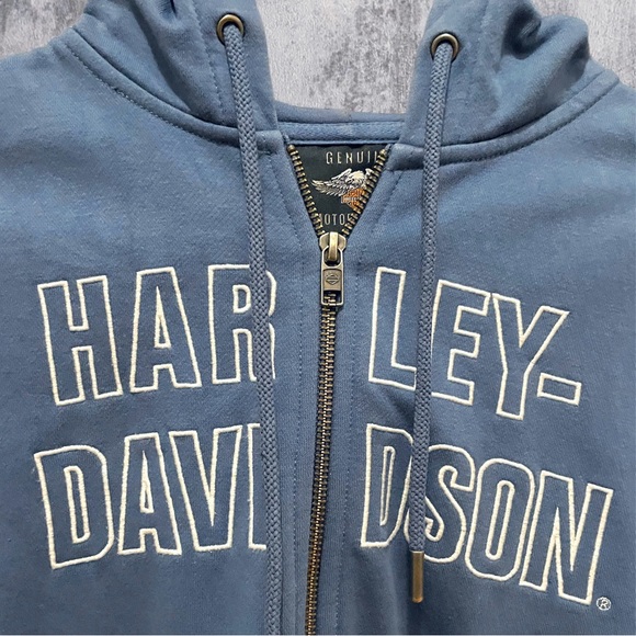 Harley Davidson zip up hooded sweatshirt with pockets - Picture 3 of 6